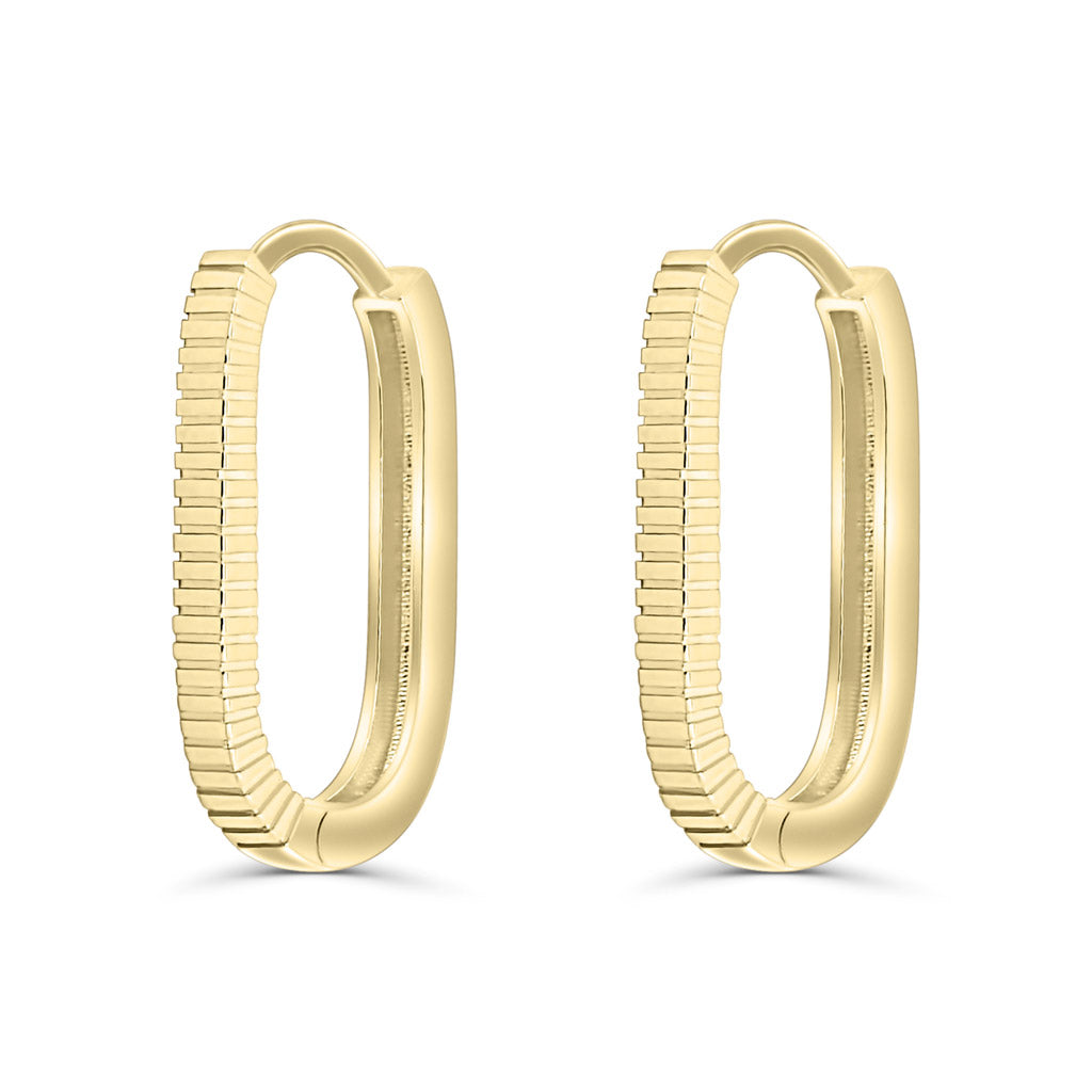 Solid Gold Oval Duo Hoops