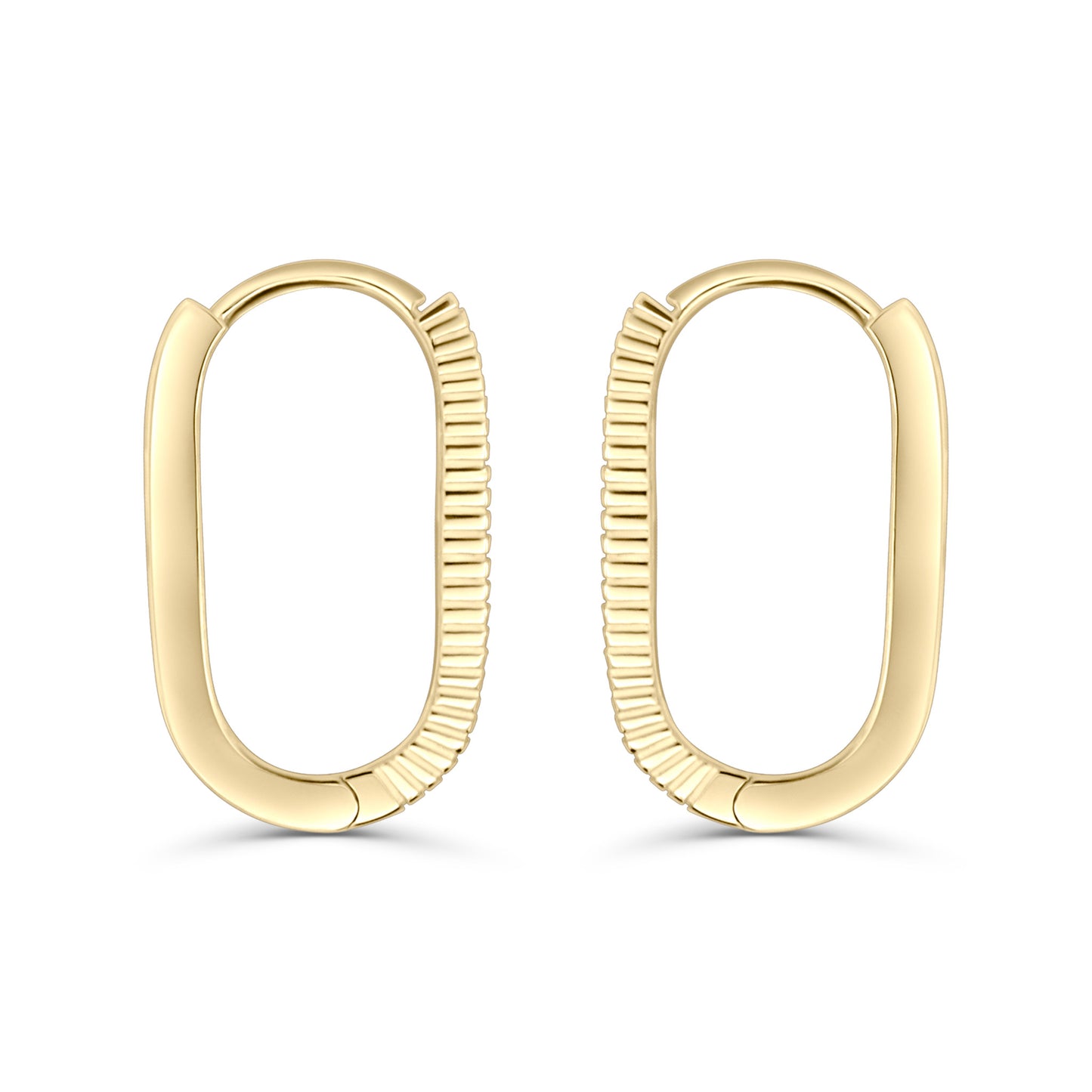 Solid Gold Oval Duo Hoops