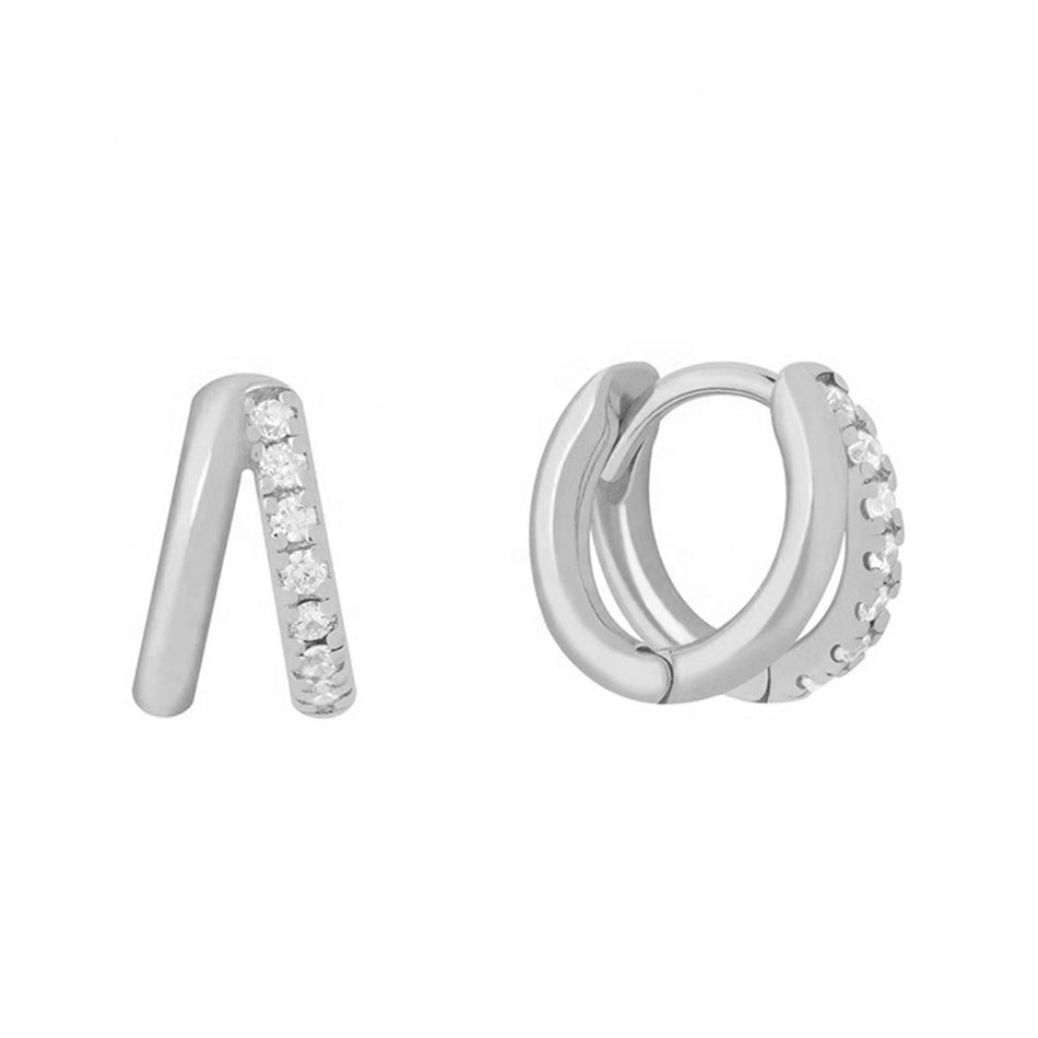 Double Hoops Pave CZ 10mm