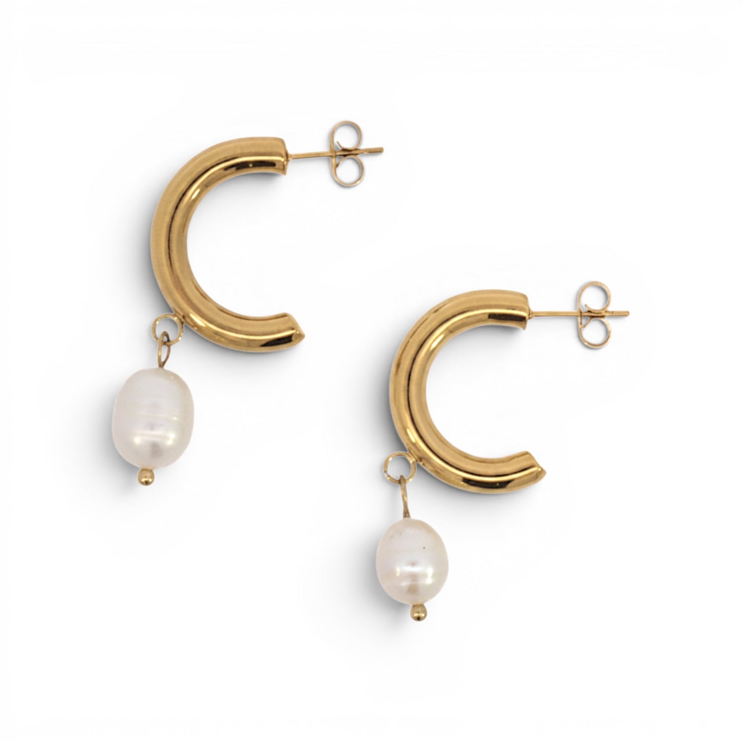 Elia Stud Pearl Hoops