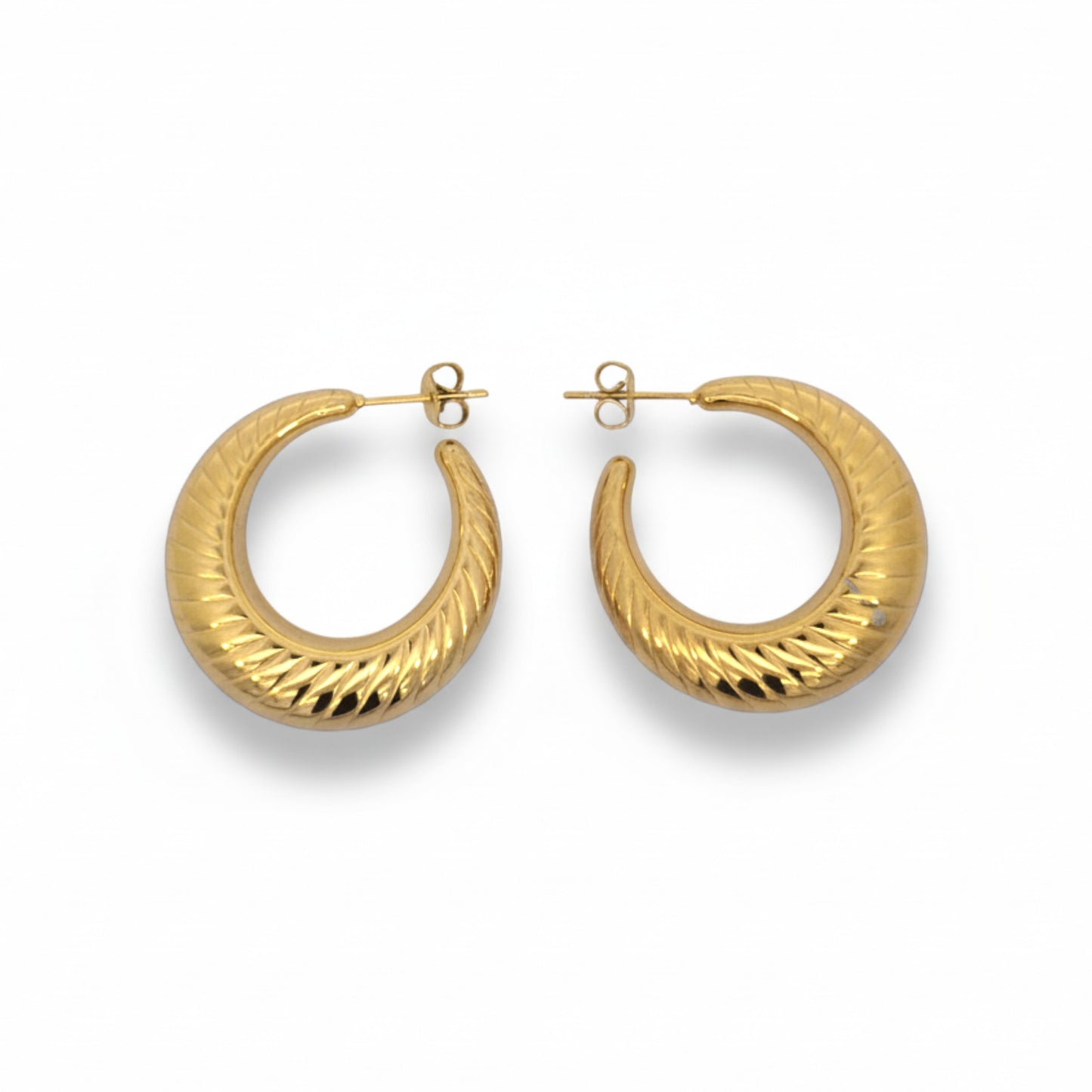 Feather Gold Hoops