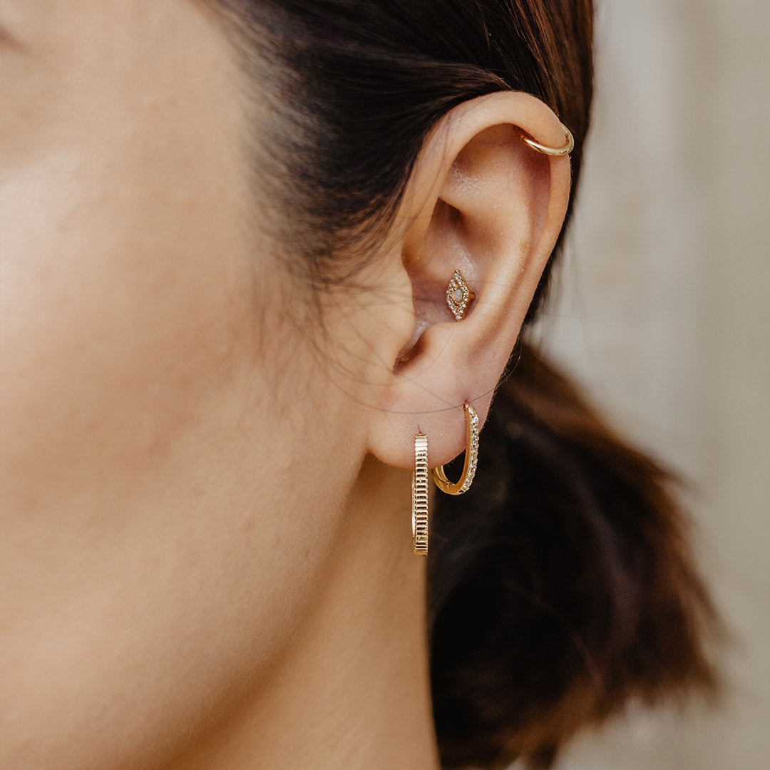 Solid Gold Oval Duo Hoops