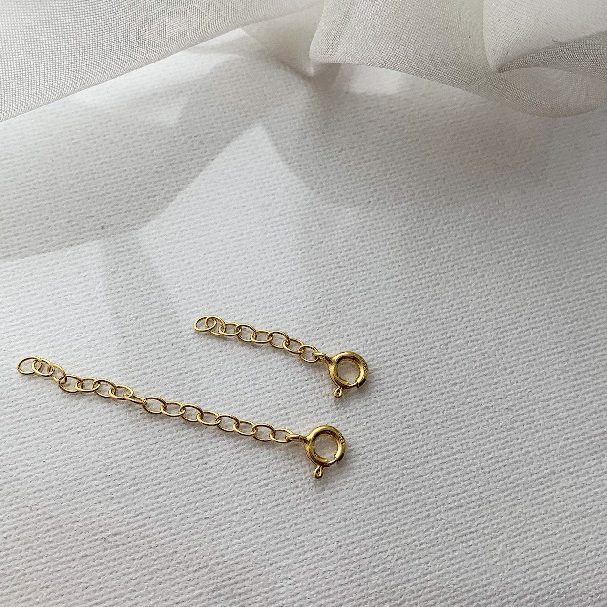 14k gold extension chains 3 cm 5 cm clasp kemmi collection