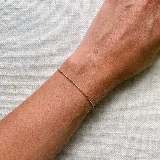alternated beads chain bracelet 14k gold jewelry kemmi collection