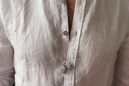 Men's Silver Palm Tree Pendant