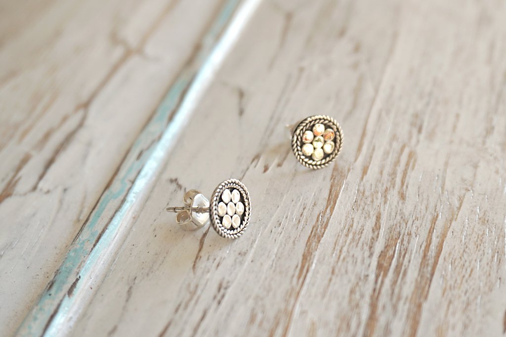silver earrings studs boho chic gypsy handmade jewellery kemmi collection