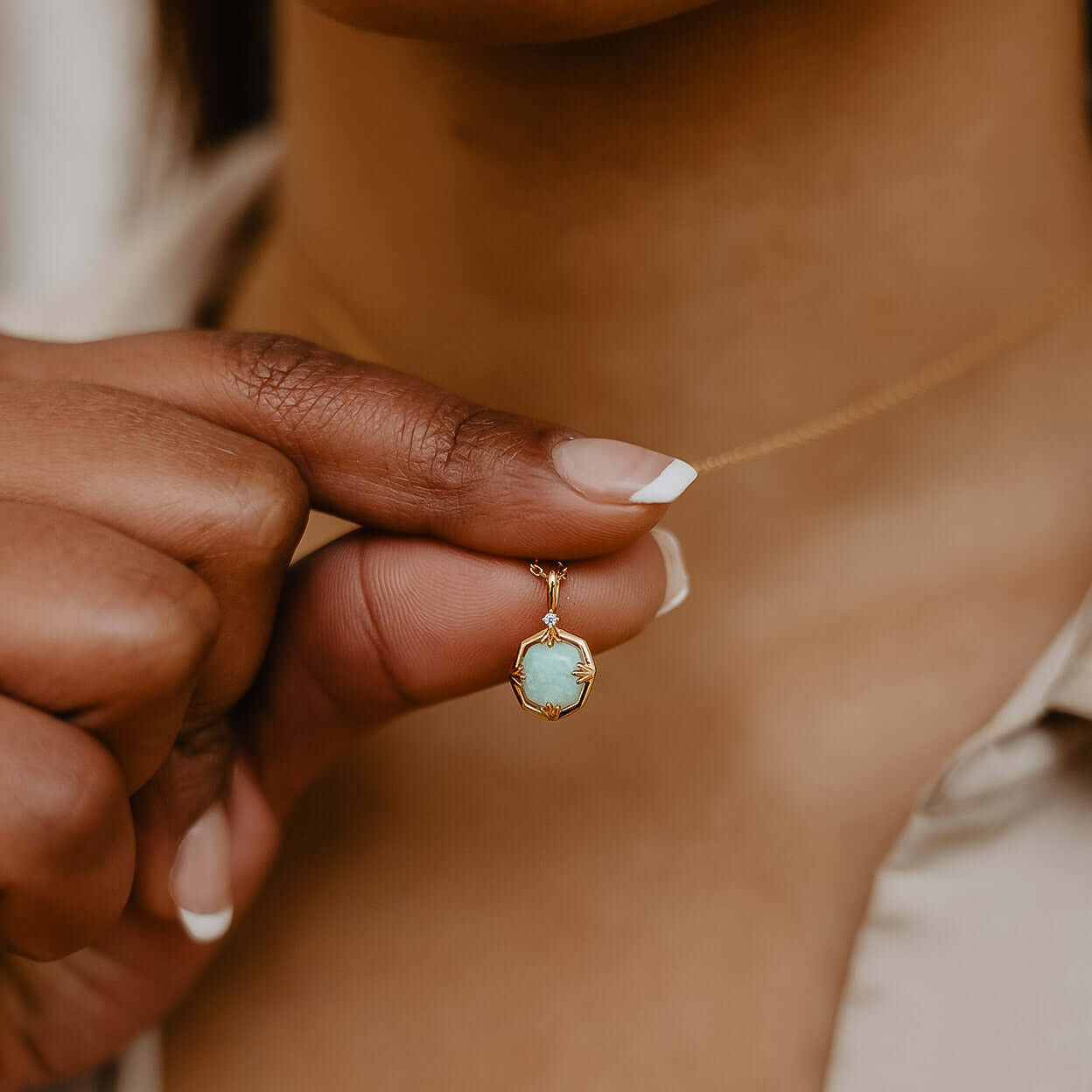 Vega Amazonite & Crystal Necklace - Double sided