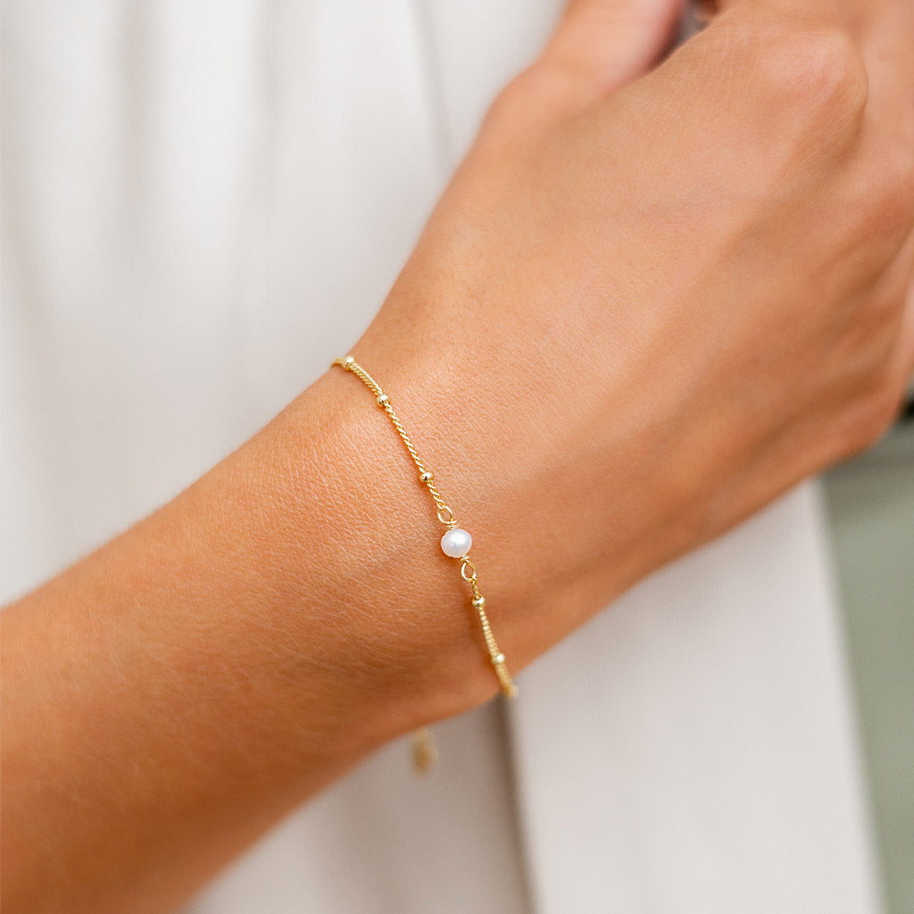 Single Pearl Bracelet Gold Silver Jewelry For Women