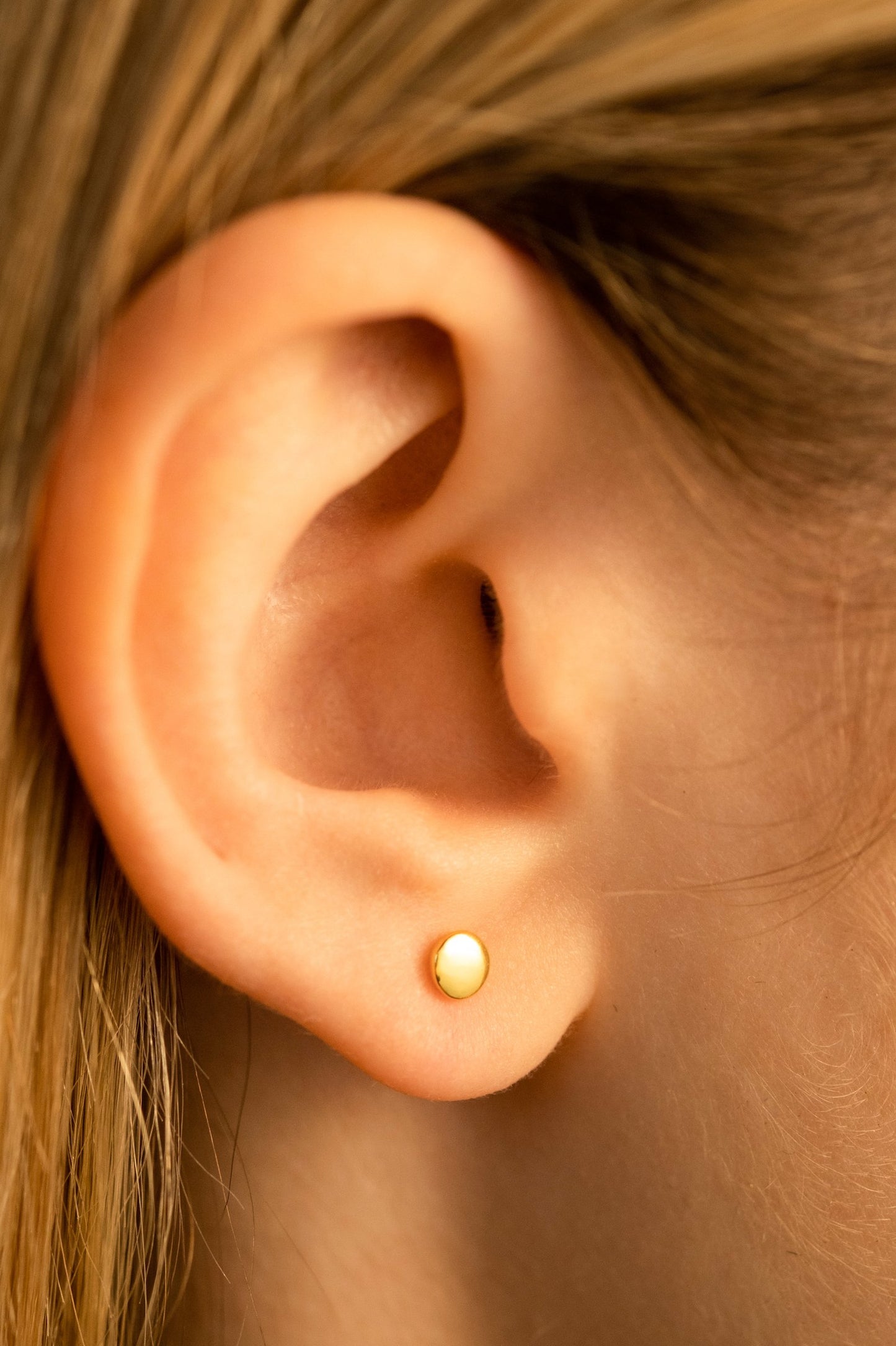 Single Disc Stud Earrings
