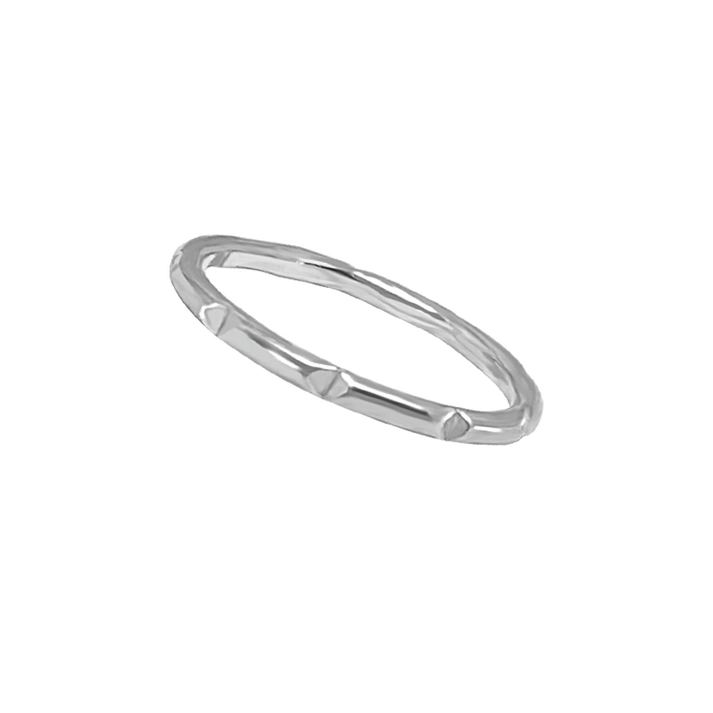 Silver Notch Band Ring