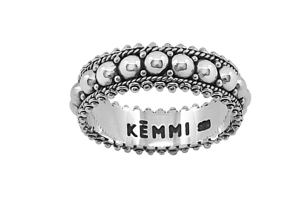 sterling silver ring band dots bohemian handmade gypsy hippie jewelry kemmi collection