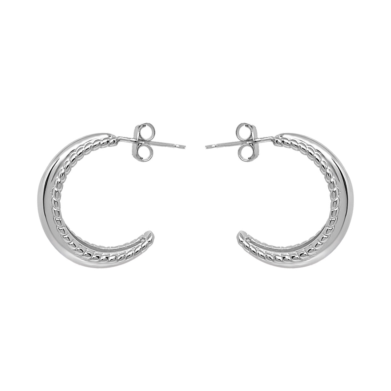Dome Stud Hoop Earrings