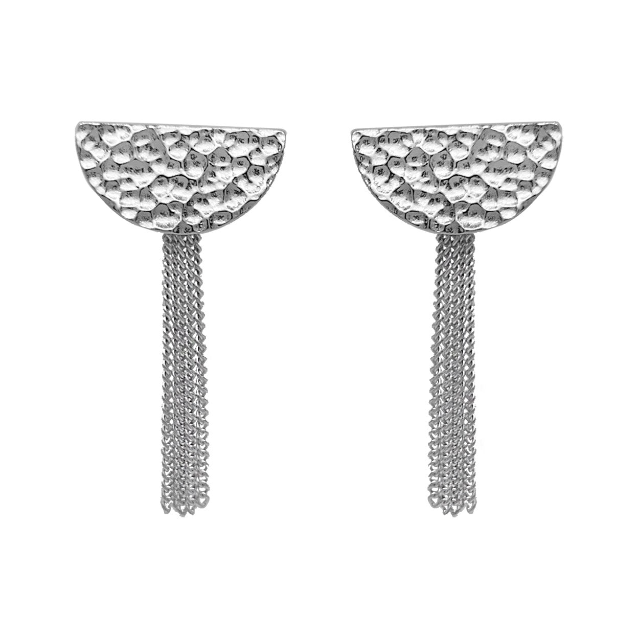 Half Moon Tassel Stud Earrings