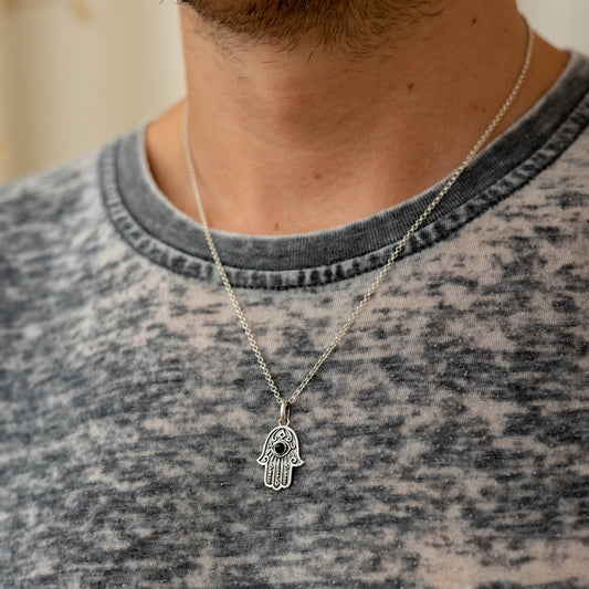 Silver Hamsa Eye Pendant