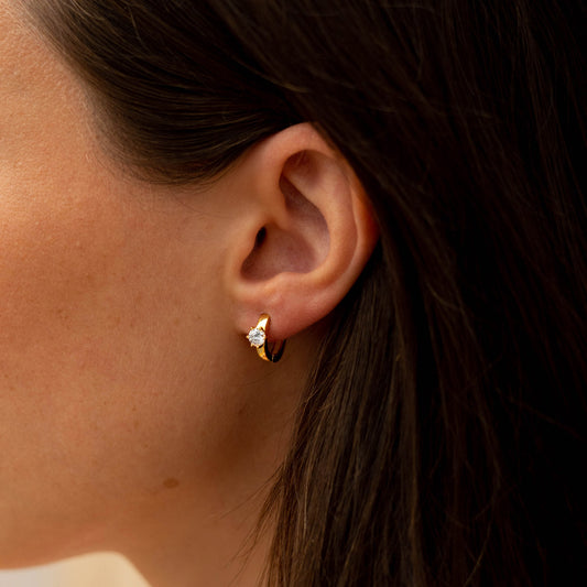 Solitaire CZ Hoops