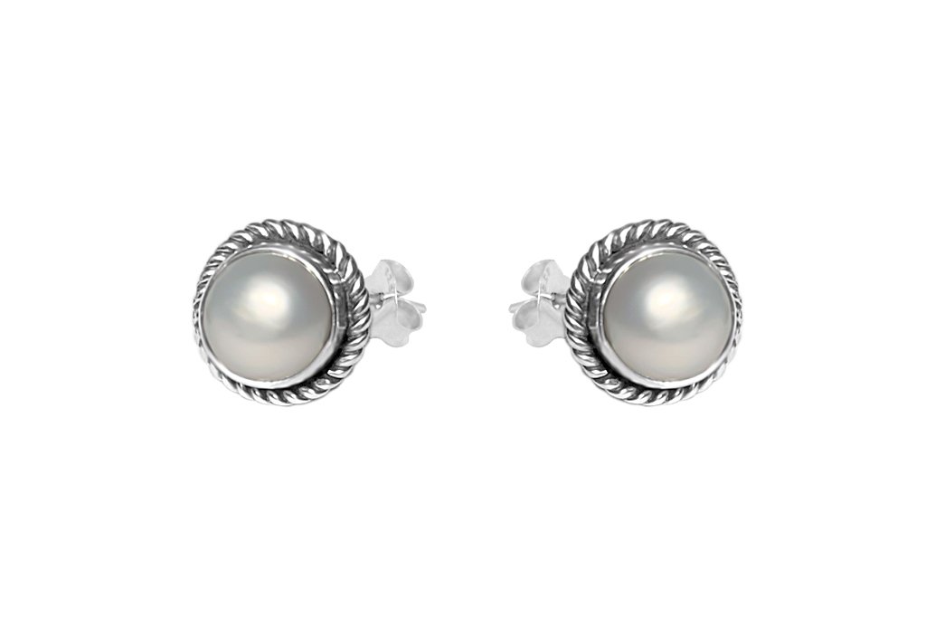 David Yurman Eaton Centre Silver Tali Pearl Stud Earrings Handmade