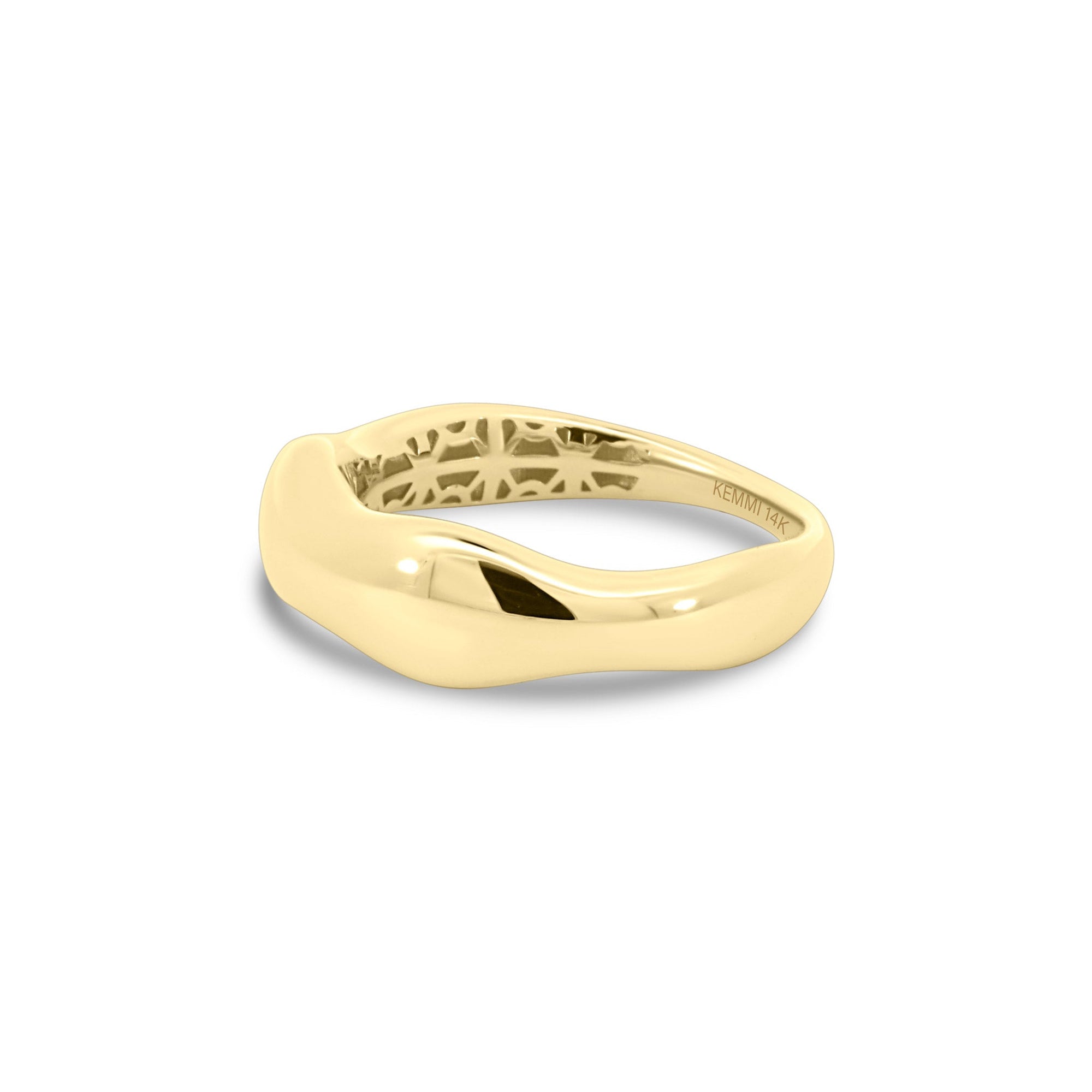 Solid Gold Wavy Ring