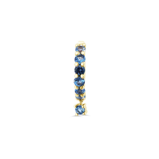 Solid Gold Amelia Blue Topaz Hoop Earring