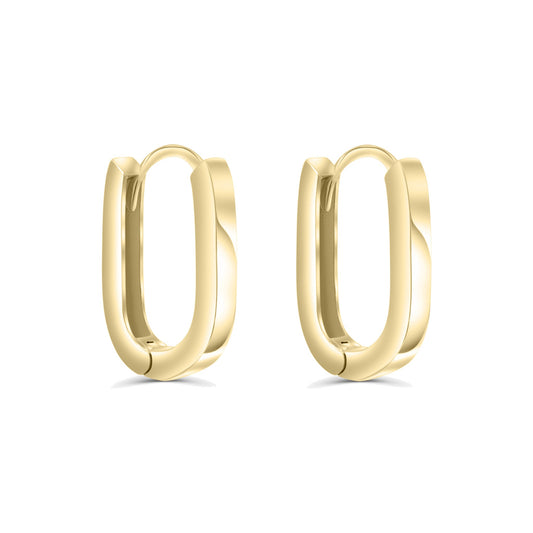 Solid Gold Bold Oval Hoops