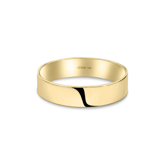 Solid Gold Cigar Band Ring