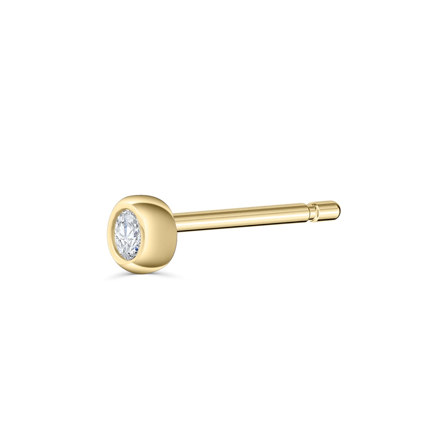 Solid Gold CZ Stud Earring