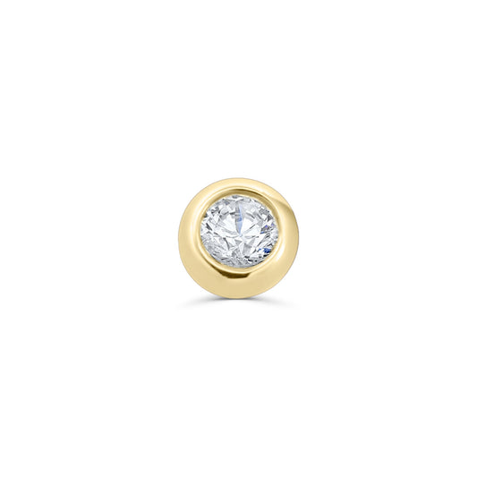 Solid Gold CZ Stud Earring