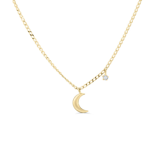 Collier de diamants clair de lune en or massif