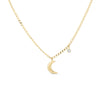 Solid Gold Moon Light Diamond Necklace