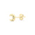 Solid Gold Crescent Diamond Stud Earring