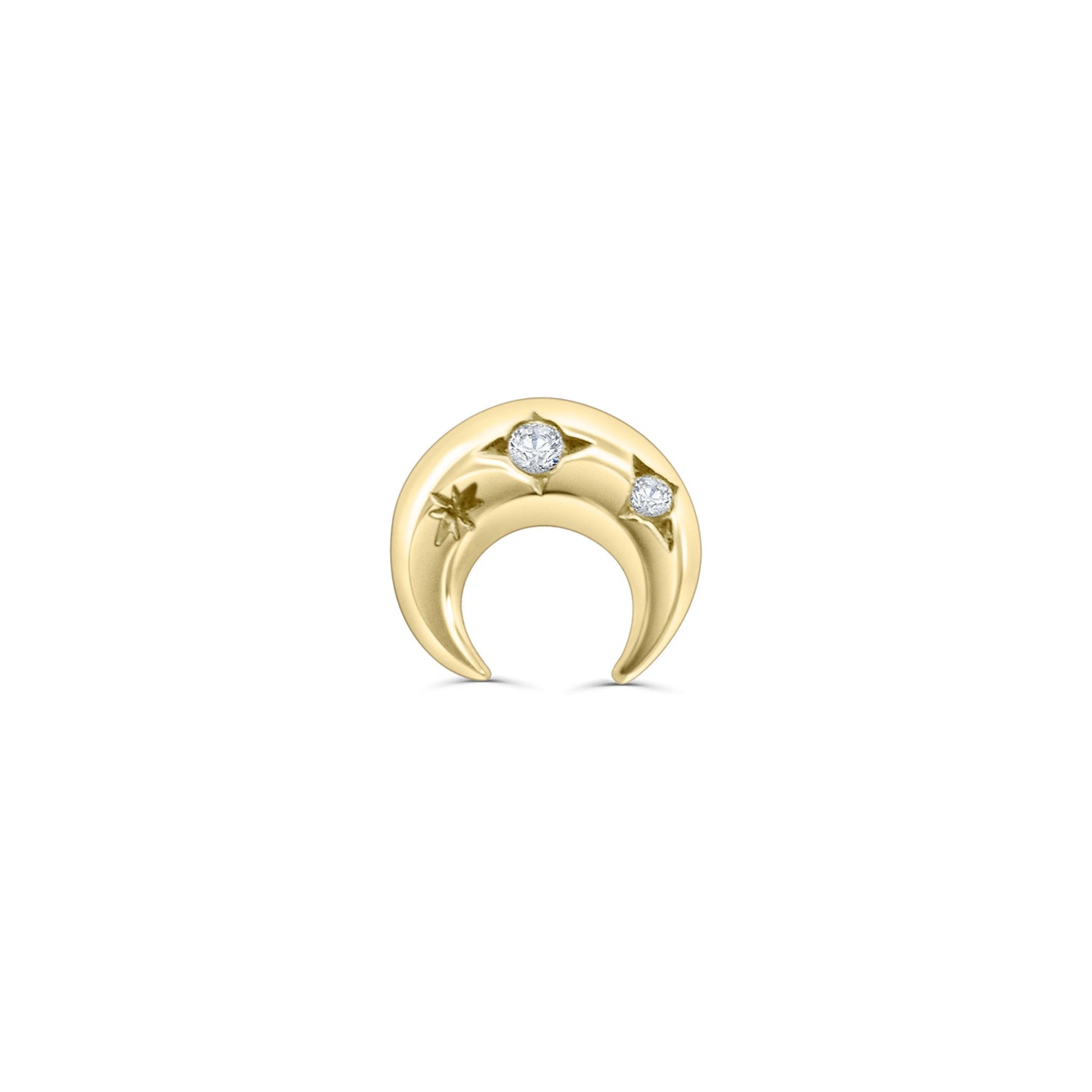Boucles d'Oreilles Crescent Diamond Stud en Or Massif