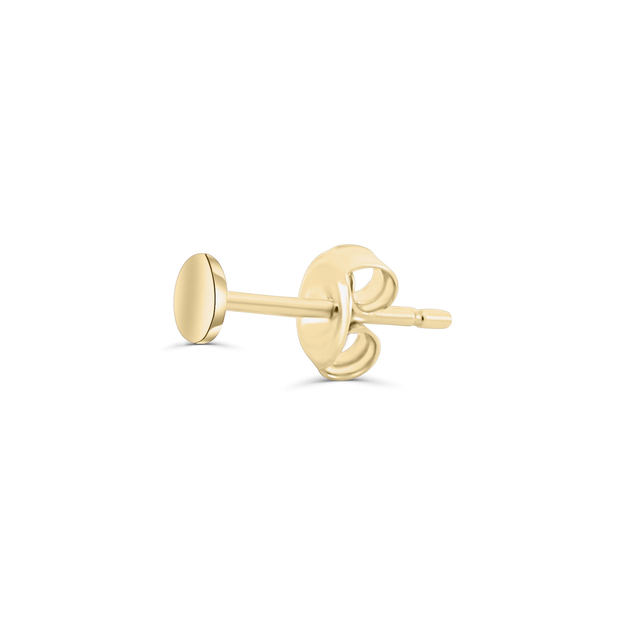 Solid Gold Disc Stud Earring