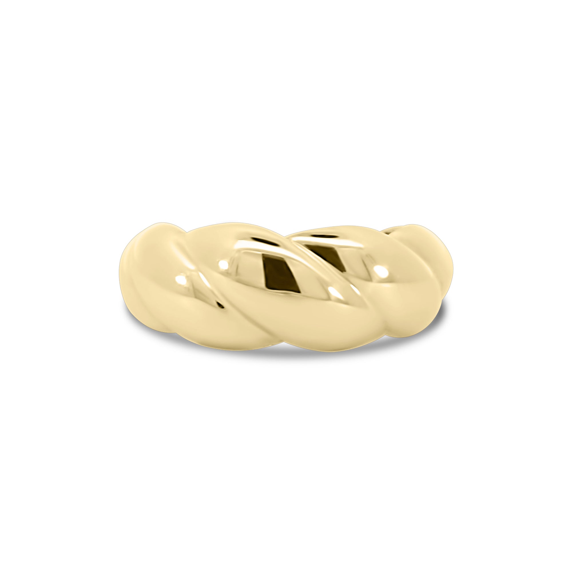 Solid Gold Croissant Dome Ring