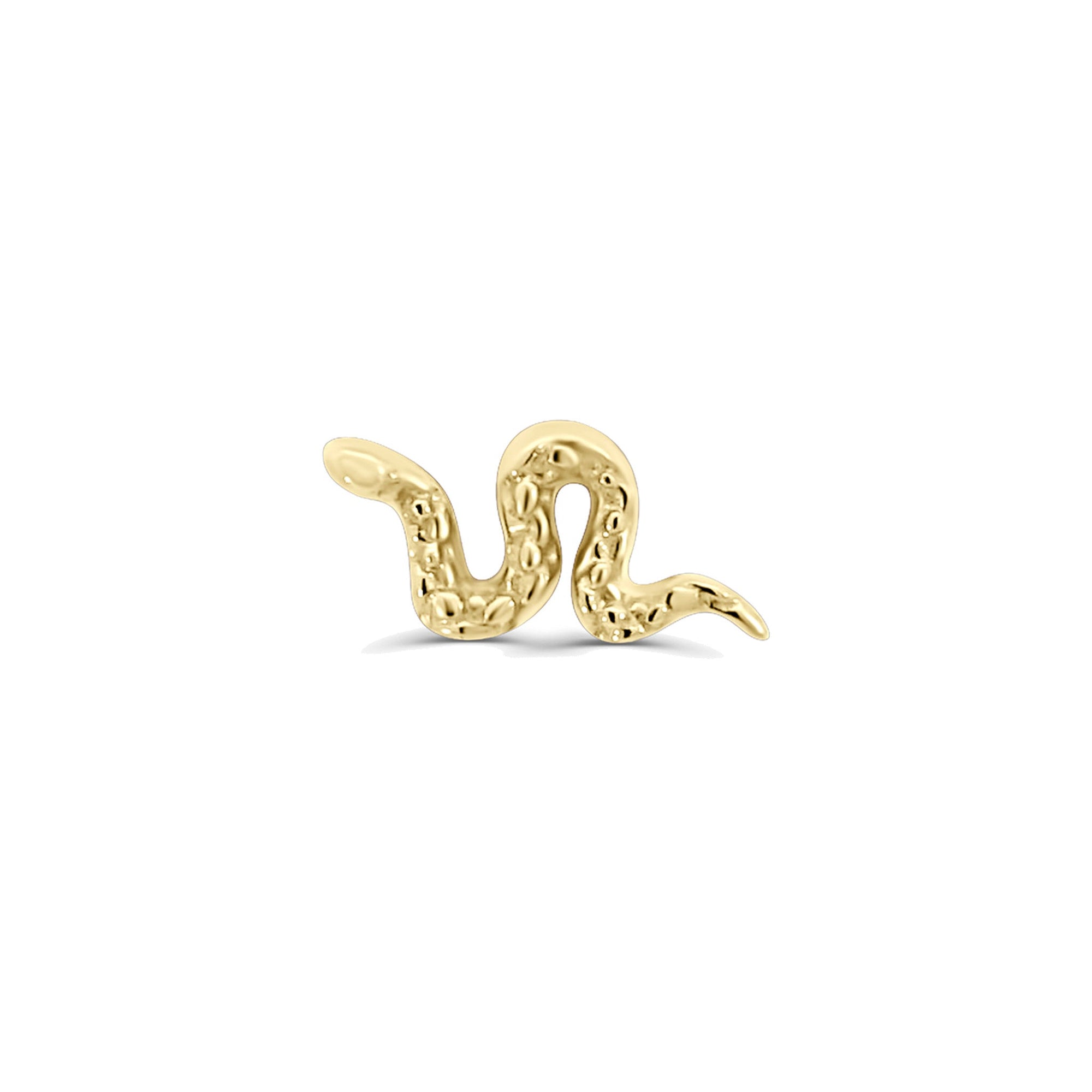Solid Gold Snake Stud Earring