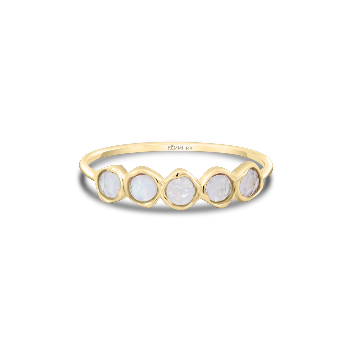 Solid Gold Luna Moonstone Ring