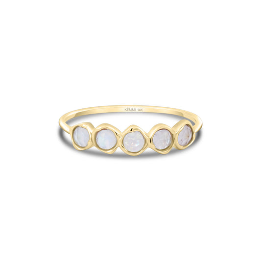 Solid Gold Luna Moonstone Ring