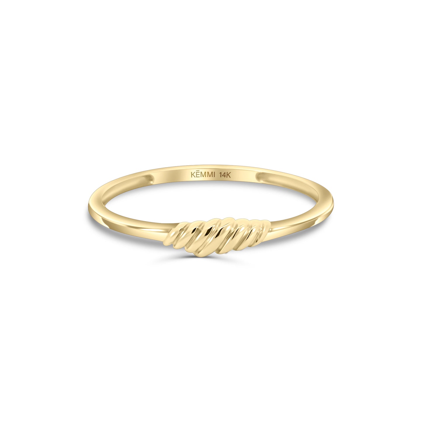 Solid Gold Mini Croissant Ring