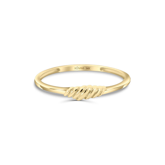 Solid Gold Mini Croissant Ring