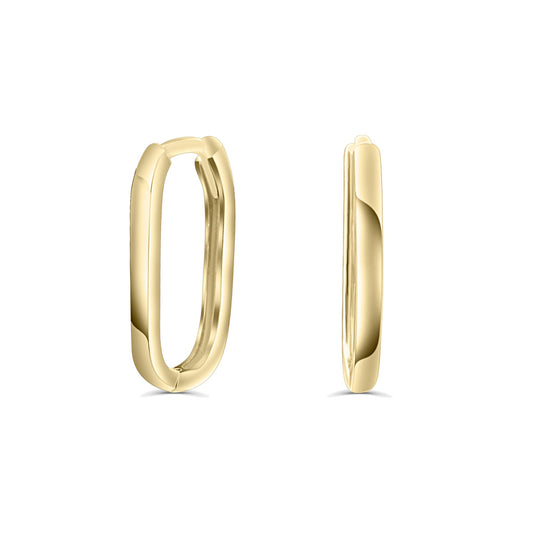 Solid Gold Oval Hoops