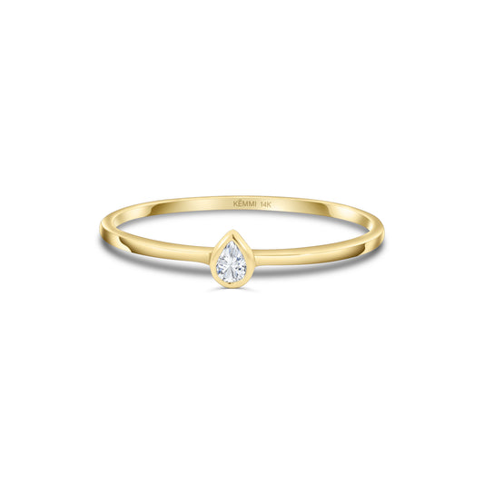 Bague diamant poire en or massif