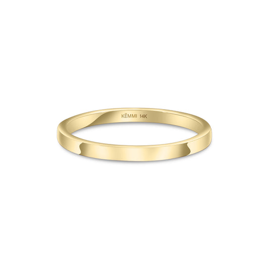 Solid Gold Plain Flat Band Ring