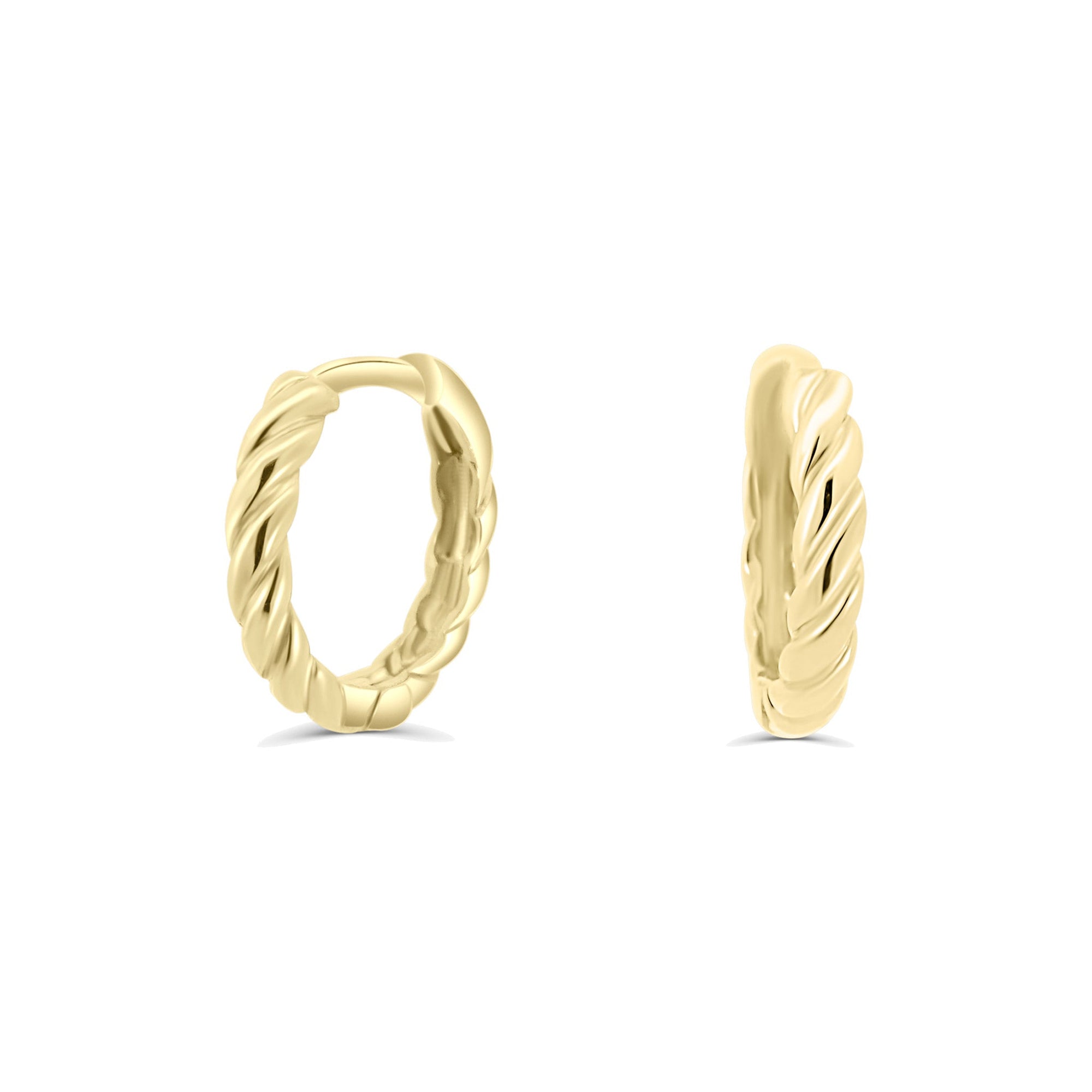 Solid Gold Rope Hoops 10mm