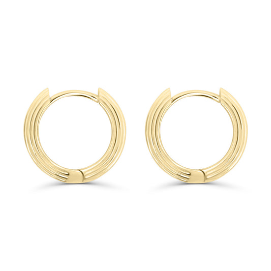 Solid Gold Bold Lines Hoops