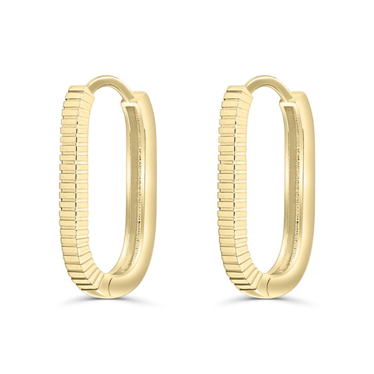 Solid Gold Oval Duo Hoops
