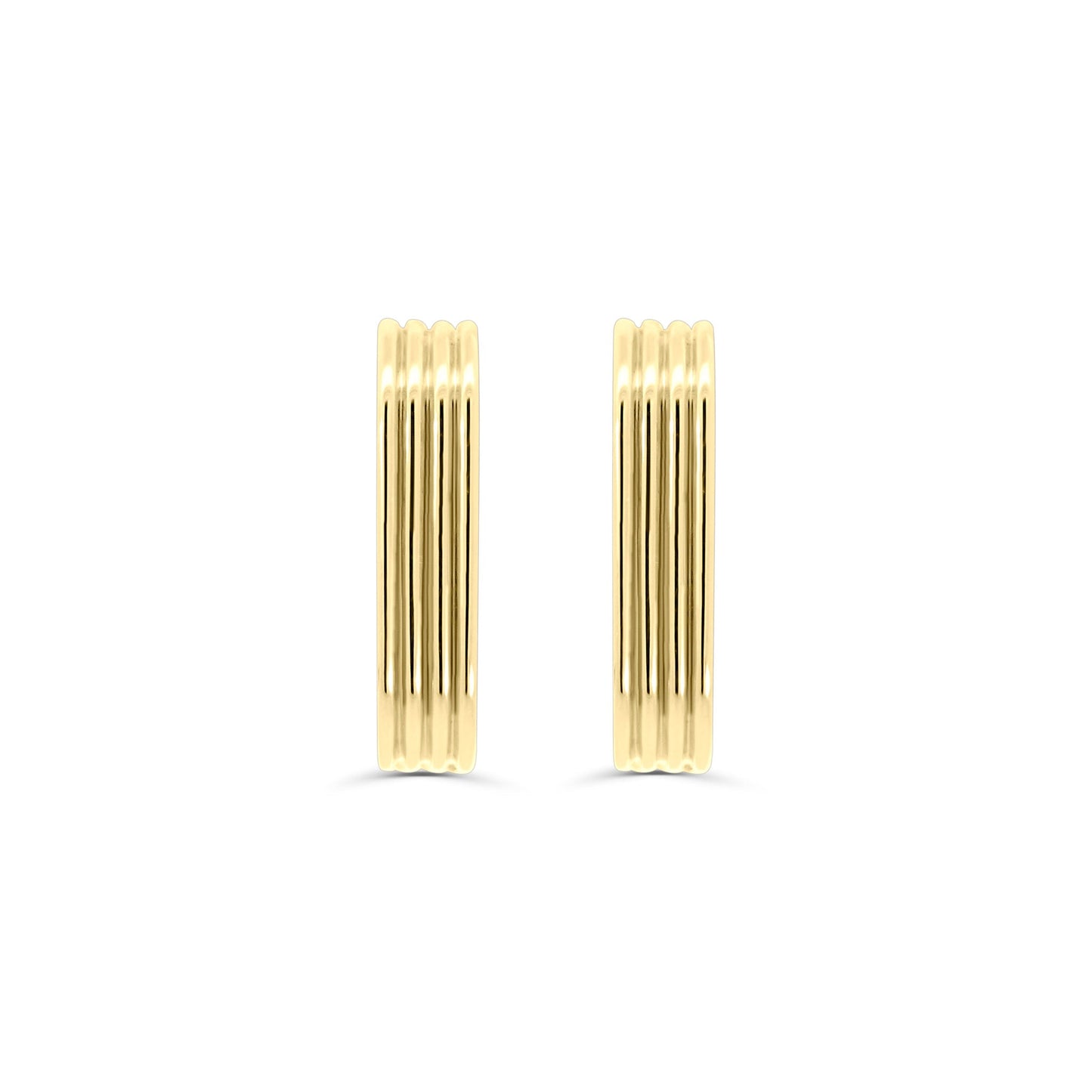Solid Gold Square Lines Hoops 32mm