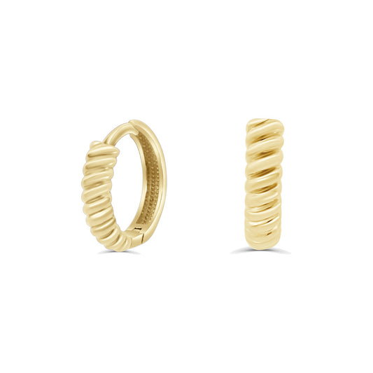 Solid Gold Twist Hoops