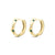 Solid Gold Wave Green CZ Hoops