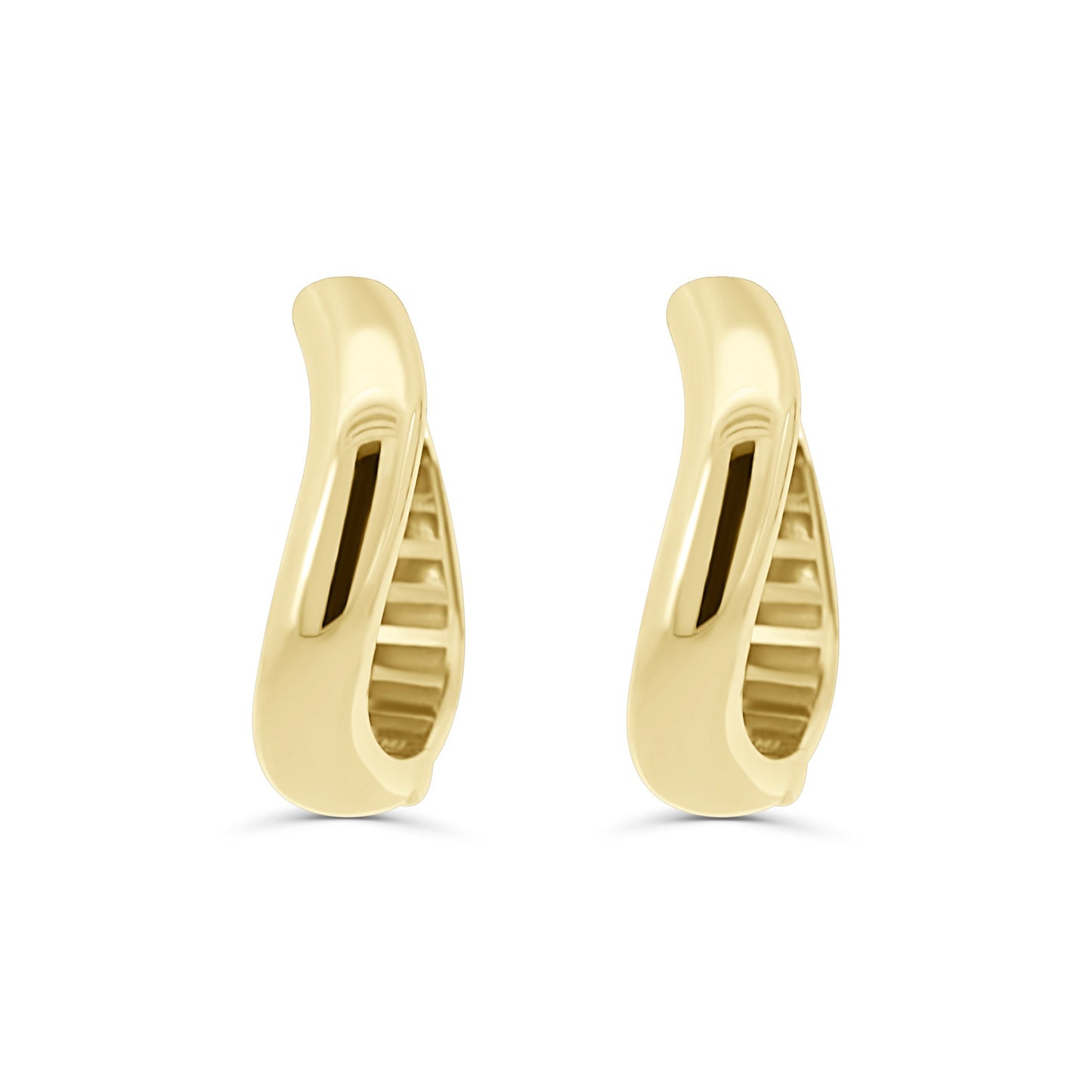 Solid Gold Bold Wave Hoops