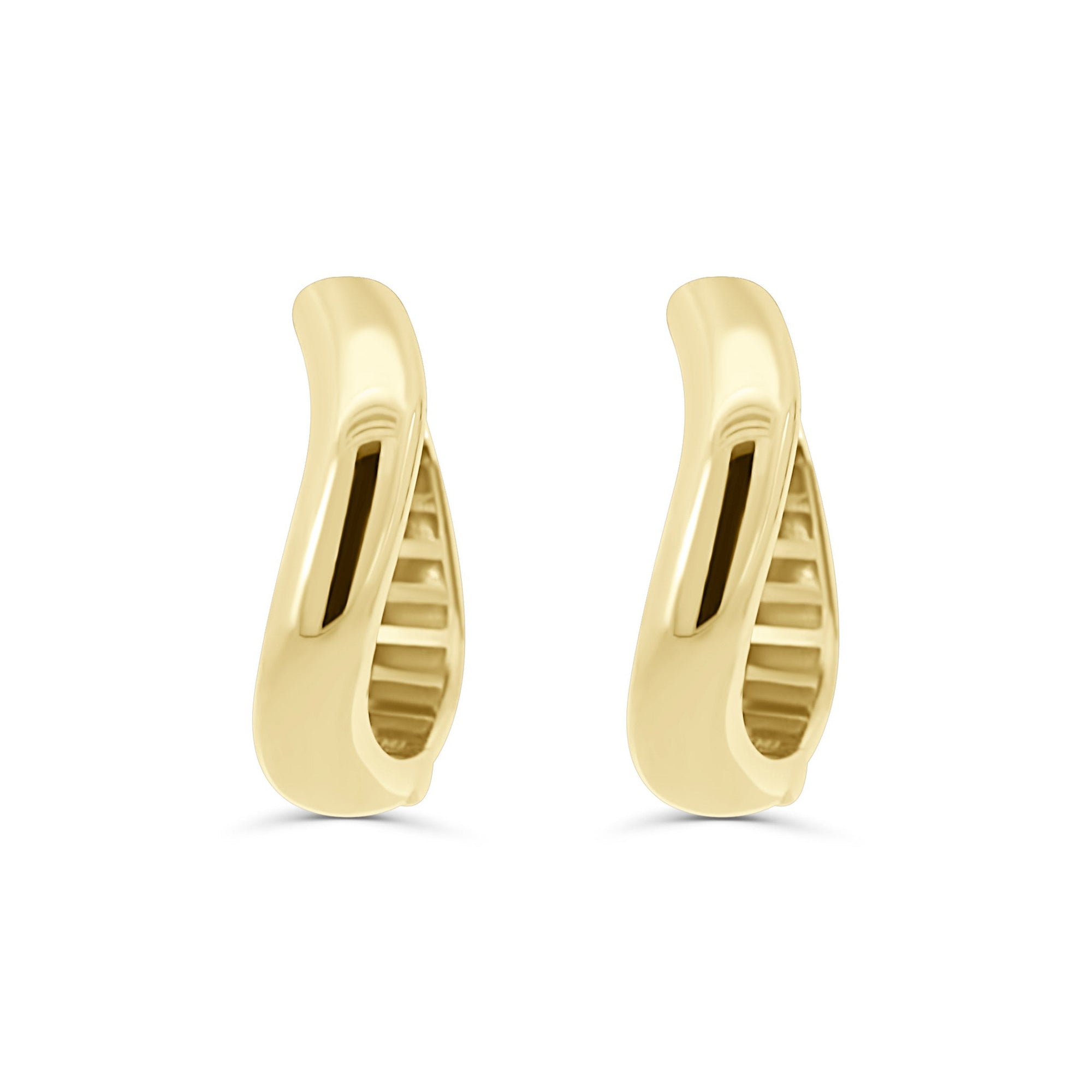 Solid Gold Bold Wave Hoops