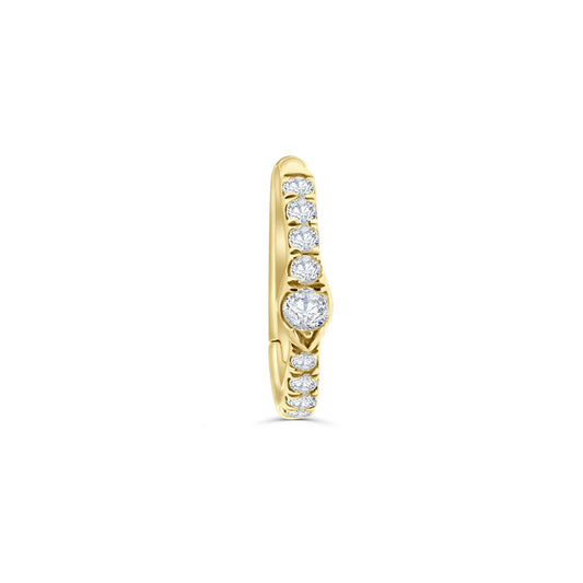 Solid Gold Snake Pavé Hoop Earring