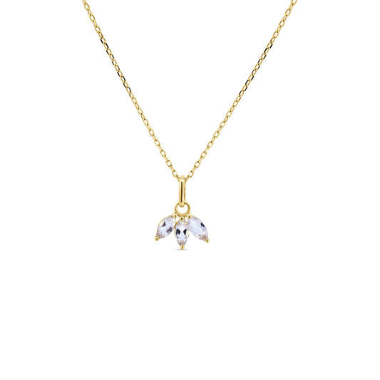 Solid Gold Alyssa White Topaz Necklace
